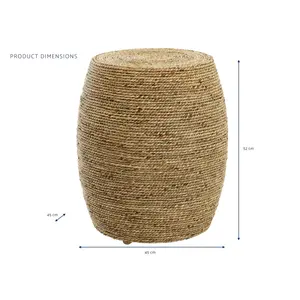 Repose-pieds en corde de chanvre 45x45x52cm NATUREL - Product Image 2