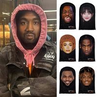 Masque facial 3D personnalisé, masque de célébrité, masque de star de sport, masque drôle, simulation Kanye Shiesty, masque en maille, accessoires de fête, accessoire de cosplay