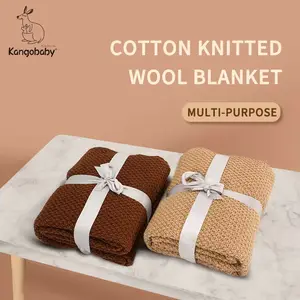 Kangobaby warm solid 100% knitted blanket thick baby quilt 80*135cm