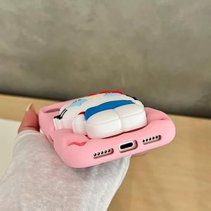 Phim Hoạt Hình Mới Khóc Kitty Mèo Chủ Cao Su Trường Hợp Điện Thoại Cho Iphone 17 Không Khí 16 15 14 13 12 Pro Max Đứng Mềm Silicone Cover Quay Lại - Product Image 5