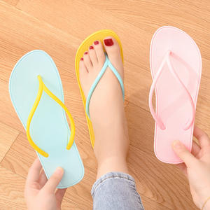 Chanclas de Moda para Mujer, Sandalias Planas de Verano Antideslizantes para Playa, Parte Superior de PVC con Estampado Colorido - Product Image 2