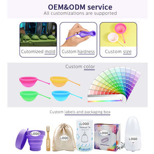 Großhandel 100% medizinische Qualität Silikon OEM Menstruation scheibe Wieder verwendbare benutzer definierte Verpackung für Frauen Zeitraum - Product Image 6