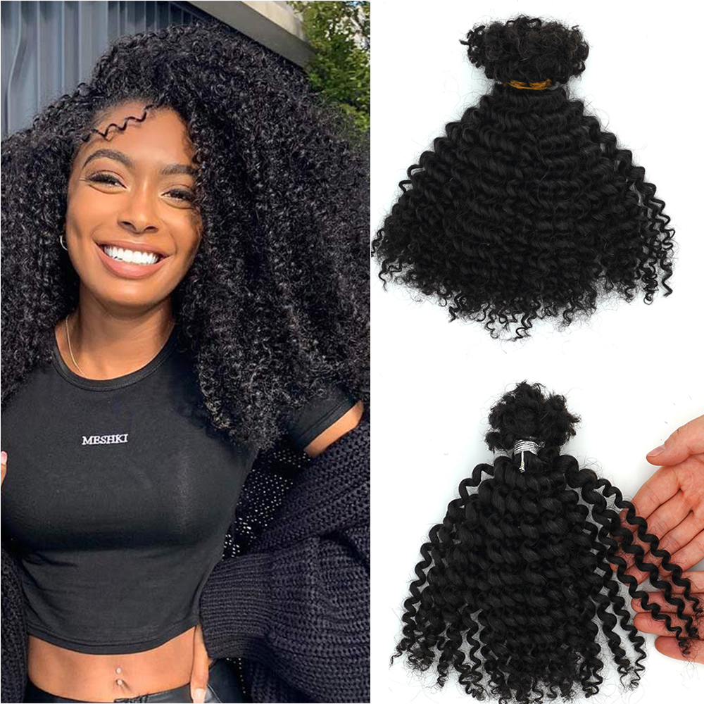 KAMA Wholesale Pre-Stretched Indian Remy Hair Deep Curly Texture 100% Human Hair Bulk for Braiding/Twists/Braids Hair Extension