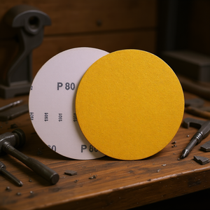 Disco de Lijado con Velcro Dorado P80 de 150 mm para Acabado de Madera y Metal - Product Image 3