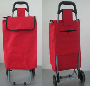 Vente en gros personnalisé personnalisé noir maison portable pliant épicerie voyage shopping bagages chariot sac avec 2 roues de roulement