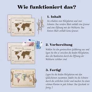 Carte du monde personnalisée Carte du monde colorée Emballage cadeau en bois argent pour anniversaire voyage mariage argent cadeau Carte du monde - Product Image 5
