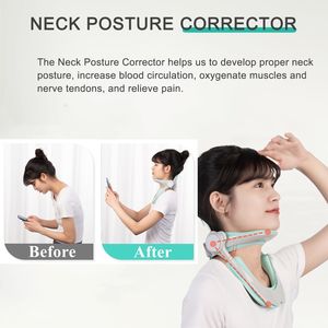 首の痛みのためのカスタムユニバーサルネック姿勢補正トラクション調整可能なネックサポートブレース - Product Image 3