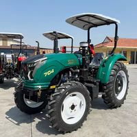 Traktor Pertanian Roda 4WD 70hp Langsung dari Pabrik Dengan Loader Depan, Backhoe, Sekop Penggali, Mini Traktor Bekas