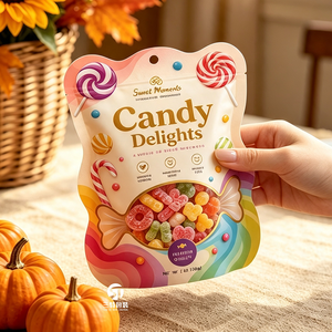 Premium Custom Candy Packaging <b>Bags</b> Digital Printing Shaped <b>Zip</b> <b>Lock</b> Pouches for Chocolate Packaging - Product Image 5