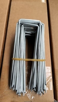 120 Pack 6 Inch Landscape Staples 11 Gauge Garden Staples, Galvanized Garden Stakes U-Shaped Sod Pins Custom