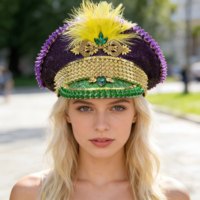 Chapeau de capitaine steampunk en strass à faible MOQ, chapeau de pirate avec logo personnalisé, idéal pour les tournois de joute et les concours de tir à l'arc