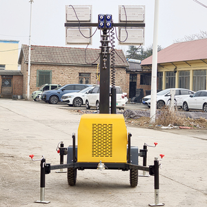 4 Işıklı Dizel Jeneratörlü 4x400W Mobil Işık Kuleleri Hidrolik Teleskopik Direkli Portatif Dış Mekan Aydınlatma Kulesi - Product Image 3