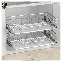Organisateur de tiroir coulissant à 2 niveaux en acier inoxydable, design moderne et écologique, idéal pour le rangement de garde-manger - Meilleure vente
