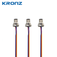 Connecteur de montage sur panneau KRONZ M12, 8 broches, code A, femelle, IP67, étanche, montage arrière sur circuit imprimé, connecteurs circulaires industriels droits