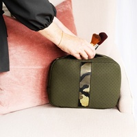 OEM Neopren Kosmetiktasche Wasserdicht Individuell Hübsche Gurtband-Verzierung Praktischer Organizer Täglicher Gebrauch Tragbare Make-up-Tasche