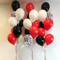 Kit de 50 ballons rouges et noirs de 10 pouces, décorations de fête pour la remise des diplômes, thème casino, fournitures de décoration pour anniversaire