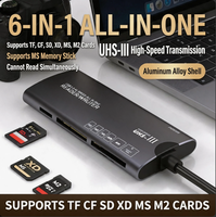 Lector de Tarjetas USB3.0 de Alta Velocidad Multifunción CF/SD/TF/XD/MS/M2, Lector de Tarjetas de Memoria Externo, Accesorios para Teléfono y Computadora