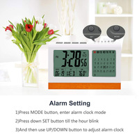 Jam Alarm Digital jam Alarm Desktop layar besar kalender