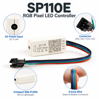 Контроллер LED LPD6803 SP110E, 15 типов микросхем, макс. 4А, управление через приложение, поддержка 1024 пикселей, многочиповая поддержка для адресных светодиодных лент
