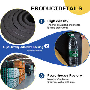 Panneau mural noir Funas de 25mm Feuille d'isolation en <span class=keywords><strong>mousse</strong></span> plastique ignifuge Aislante Termico Tube en <span class=keywords><strong>mousse</strong></span> Panneau d'isolation en caoutchouc - Product Image 2