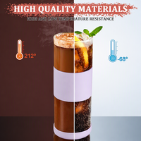 Gobelet en verre borosilicate de 20 oz, résistant à la chaleur, écologique, avec couvercle et paille en verre pour café glacé, thé au lait, jus