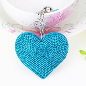 Hot Sale Fashion Rhinestone Heart-shaped Inlaid With Diamond Leather Tassels Car <b>Key</b> <b>Chain</b> Bag Pendant Accessory love <b>Key</b> <b>Chain</b> - Product Image 2