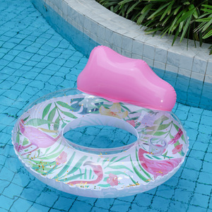 Pvc <b>Inflatable</b> Water <b>Float</b> Double Ring With Seat And Sunshade For Child Swimming Pool Use - Product Image 4