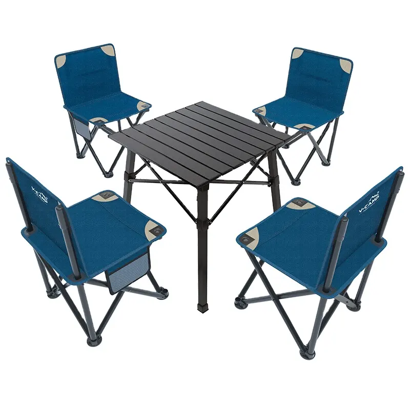 Mesa plegable y sillas para pícnic, impermeable, para exteriores, con logotipo personalizado, barata