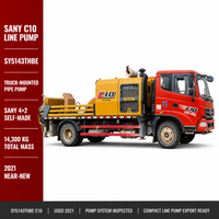 Camión Bomba de Concreto Usado Sany SY5143THBE C10 de Segunda Mano 4x2 2021, Repuestos para Bomba de Concreto Disponibles, 14300kg, Exportación