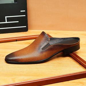 Sandales plates décontractées pour hommes de haute qualité, été, mode, respirantes, en cuir véritable, sandales de marche en plein air - Product Image 5