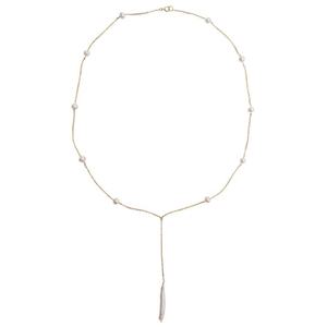 สร้อยคอไข่มุกน้ำจืดธรรมชาติแฟชั่นทันสมัยสำหรับผู้หญิง Wenchi พร้อมจี้ห้อยคอแบบโซ่คล้องไหปลาร้า เหมาะเป็นของขวัญสำหรับผู้หญิง - Product Image 5