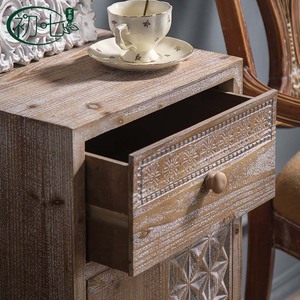 Moroccan Style Solid Wood Carved Storage Cabinet With Drawer And Door Living Room Cabinet Entryway Decorative <b>Sideboard</b> - Product Image 4