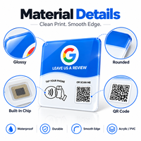 Panneau d'avis NFC en acrylique imprimé sur mesure avec dos adhésif et code QR pour affichage des commentaires clients dans les hôtels et les réceptions de magasins