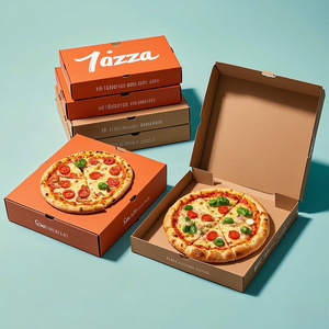 Tùy chỉnh in đầy màu sắc Kraft Giấy hộp bánh pizza có thể tái chế dùng một lần Takeaway bao bì thực phẩm carton - Product Image 1