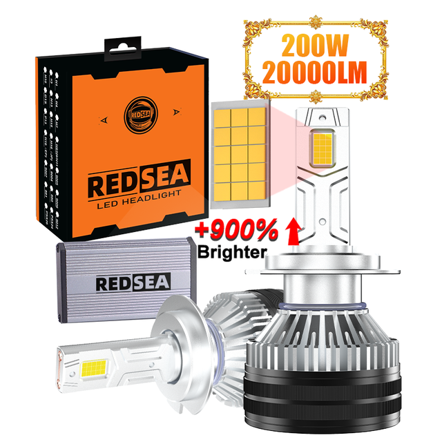 REDSEA R8 Car Led Light H4 H7 H11 160W 16000LM Car H4 H7 Led Headlight H11 9005 9006 Canbus Car Led Headlight Bulb H4 Led H7