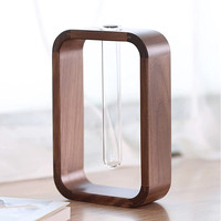 Plantes hydrophiles support table eau plantation Stations de Propagation décor verre Tube fleurs Vase avec support en bois