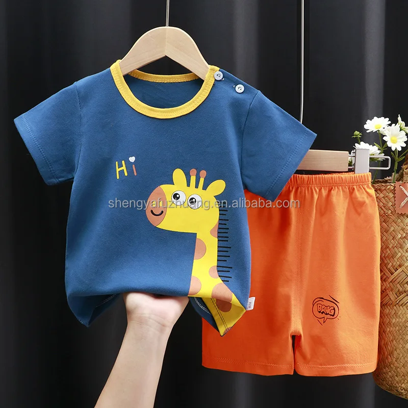 2022 summer new children's wear high quality cotton T-shirt set