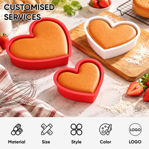 Heart Shaped Cake Pan Silicone Cake Mould Non-Stick <b>Baking</b> Mold for Valentine Birthday Cheesecake Brownie Kitchen - Product Image 2