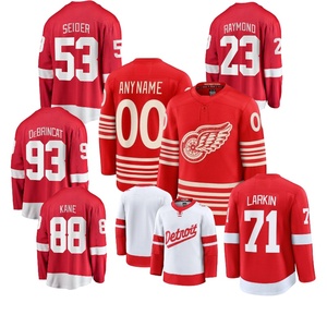 Vente en gros de broderies <span class=keywords><strong>Detroit</strong></span> # 88 Kane # 71 Larkin # 53 Seider # 93 DeBrincat # 23 Raymond # 9 Howe # Maillot de hockey sur glace Datsyuk n°13 - Product Image 1