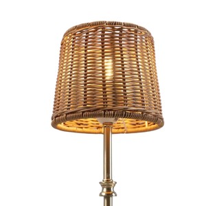 Natural Woven Rechargeable Lamp Gold Rechargeable <b>Table</b> Lamp Usb Rechargeable Lamp with Round Base for Restaurant - Product Image 2