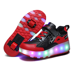 Sneakers <span class=keywords><strong>sportive</strong></span> da ragazza con pioppo leggero a Led USB comode <span class=keywords><strong>scarpe</strong></span> a rotelle regolabili retrattili con deformazione allacciata - Product Image 4