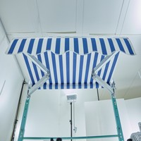 Auvent de jardin, de patio ou de villa, moderne, en alliage d'aluminium rétractable de 5 m, personnalisable, revêtement en polyester anti-UV PVDF, manuel