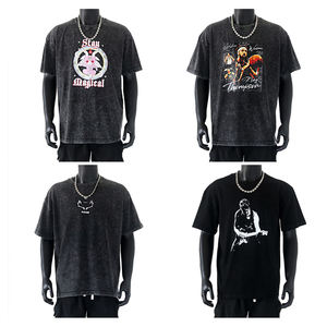 T-shirt Homme Oversize Rétro 100% Coton Épais OEM, Impression DTG, Logo, Effet Délavé Acide, Vintage, Personnalisé - Product Image 2