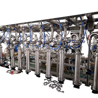 Machine de remplissage de liquides entièrement automatique multi-têtes en acier inoxydable, 2/4/6/8/10/12 têtes, 5-5000 ml, haute précision pour shampoing, eau pure, flacons