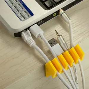 Boomray Top Seller Under 1 Dollar Multipurpose Colorful Plastic 5 Holes Desktop Adhesive Cable Fixing Management