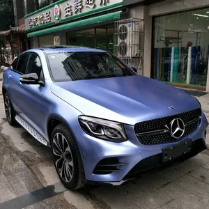 Metallic Auto Body Wrapping Folien Styling Wrap Vinyl Auto Stickers Satijn Nevels Blauwe Auto Wrap Vinyl Metalen Grijze Kleur Sticker