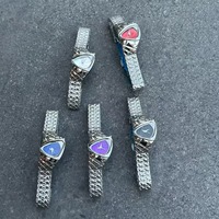 Montre à quartz futuriste Y2K, mode unisexe, boîtier triangulaire irrégulier, bracelet en métal poli, argent, punk, gothique, élégante, montre-bracelet