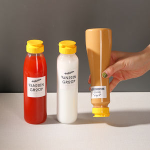 ขวดพลาสติกรูปทรงกระโปรงสำหรับทำจากพลาสติก PCR 350มล. 500ก. ใช้ซ้ำได้สำหรับพริกหวานซอส <span class=keywords><strong>sriracha</strong></span> สำหรับช็อกโกแลตลูกอมพิซซ่า - Product Image 4