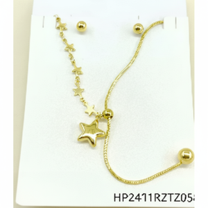 Set di Gioielli da Donna in 3 Pezzi con Design a Pois, Placcato Oro con Diamanti, Stile Carino per Feste e Regali di Nozze - Product Image 1