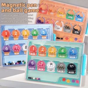 Wholesale Educational Fine Motor Skills Game Wooden Color Matching Learning Counting 4-6Y <b>Puzzle</b> Board Magnetic Number Maze - Product Image 1
